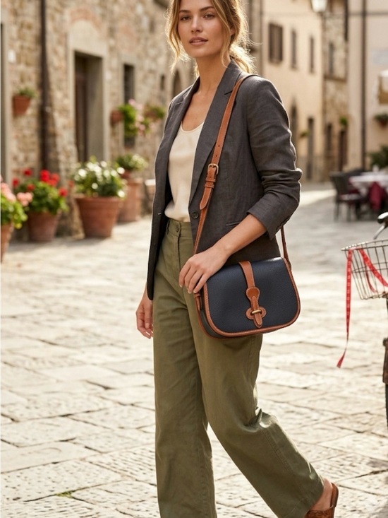 Dooney & Bourke Handbags - Dooney & Bourke Black Crossbody with Tan Leather Trim.